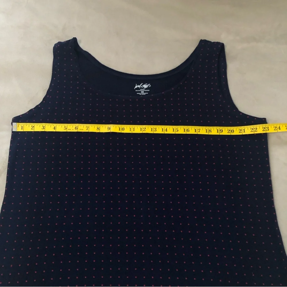 Lord Taylor Womens Tank Top Plus Size 3X LOT OF 2 Navy Blue Print & Brown Solid - Picture 4 of 13